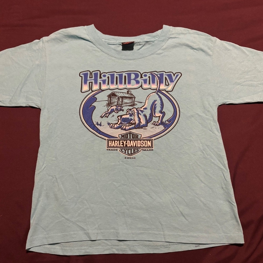 Kids Harley-Davidson Gatlinburg TN HillBilly Graphic T-Shirt Light Blue